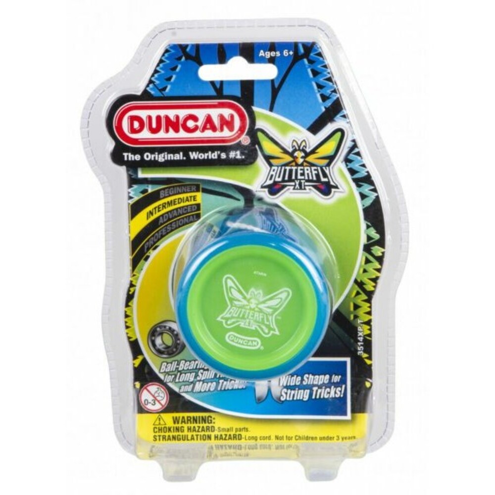 Duncan Toys Butterfly XT Intermediate￼Yo Yo With Ball Bearing Axle Blue & Green